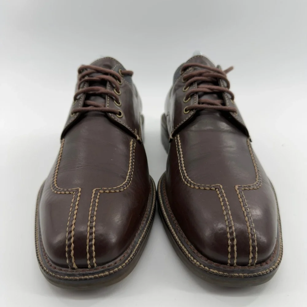 Cole Haan Country Mens Dark Brown Leather Split Toe Lug Sole Oxfords 8.5 M